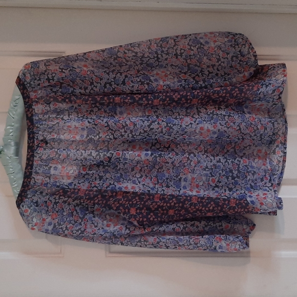 American Eagle sheer blue floral top shirt Blouse - Picture 5 of 5